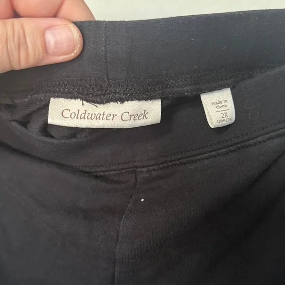 Plus Size Cold Water Creek Black Capri Lounge Pants 2X - Picture 3 of 5